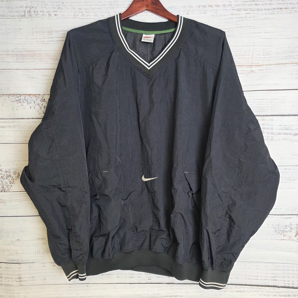Vintage Nike White Tag Center Swoosh‎ Pullover Windbreaker Jacket Size XL Pouch